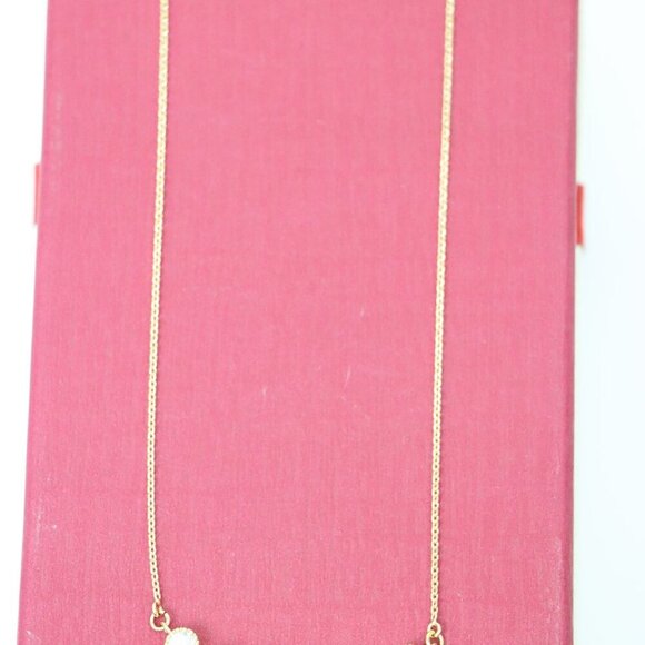 "Rose Gold Necklace with Alternating Pearls and Crystals , XPNL0170 - Picture 4 of 13